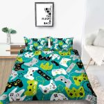 Gamer Green Bedding Set For Young People Creative Fashionable Unique Design Bed & Pillow Sheet