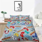 Gamer Gray Bedding Set For Young People Creative Fashionable Unique Design Bed & Pillow Sheet