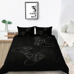 Products Gamer Bedding Set Creative Fashionable 3D BLACK JOYSTICK Cover Black Unique Design Bed& Pillow Sheet