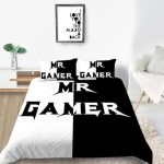 Gamer Bedding Set Creative Fashionable 3D MR.GAMER Cover Black Unique Design Bed& Pillow Sheet