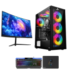 Bundle Gaming PC Intel Core i5-14400F, RTX 4060 EVO, 16GB RAM with Sades  NC-Pelagia SC-CJ04F24B, 24" FHD 1920x1080, 200Hz, 0.5ms, HDMI 2.1, VA, Curved Gaming Monitor and Sades Battle Ram combo