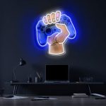 Gaming Neon Sign " hand Joystick Logo "