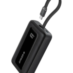 Anker Zolo Power Bank (10K, 30W, Built-In USB-C Cable) - Black